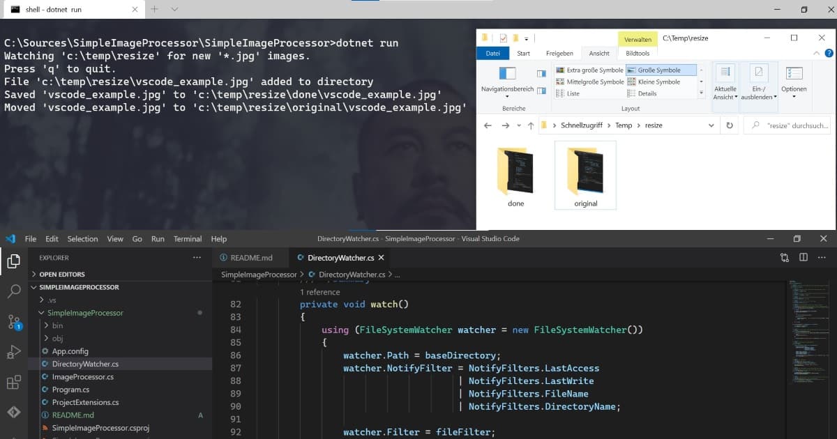 A simple image processor with .NET Core